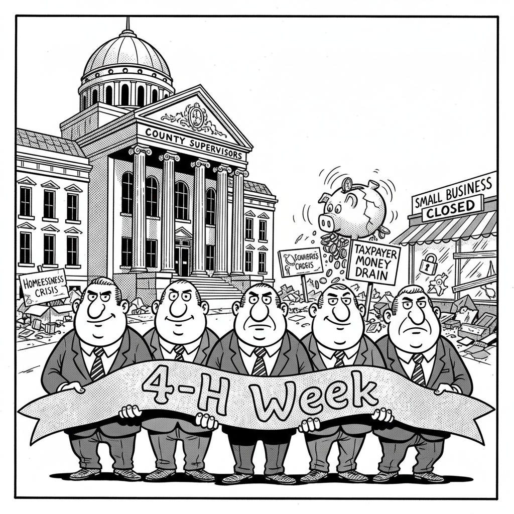 4-H RESOLUTION: SUPERVISORS TACKLE *REAL* COUNTY PROBLEMS, IGNORE HOMELESS