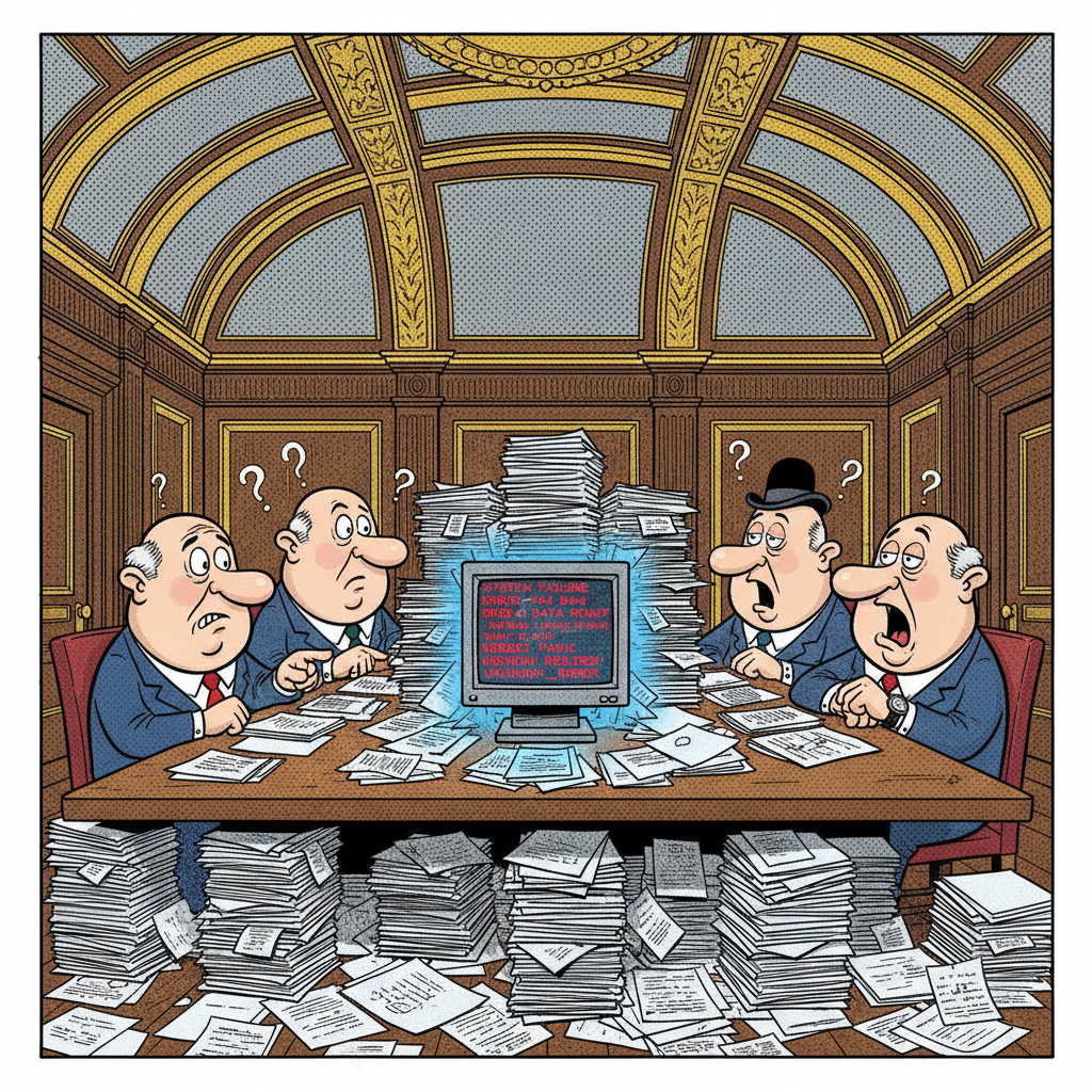 ACCELA-RATE TO NOWHERE! BUREAUCRATS SPEND ANOTHER HALF-HOUR ON COMPUTER SNAFU