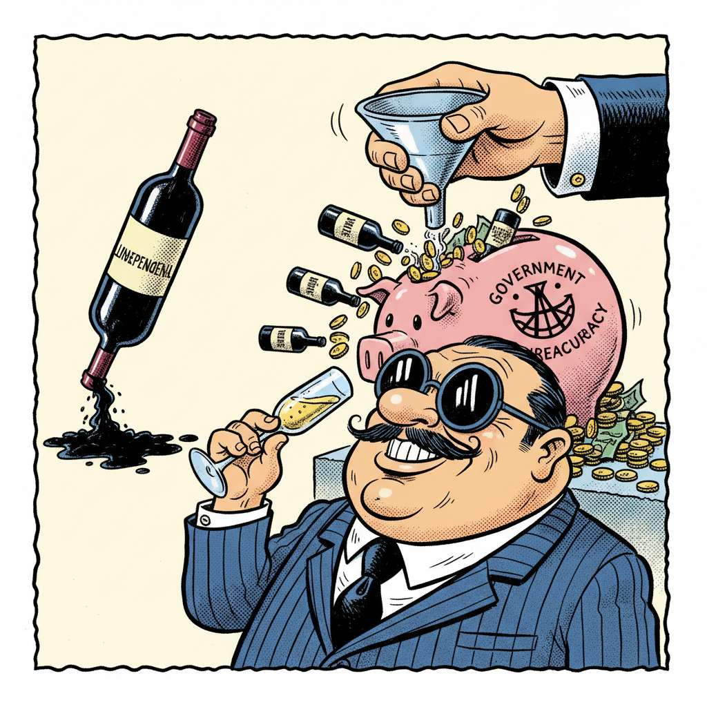 BOONDOGGLE VINTNERS SHAKEDOWN: TAXPAYERS BAILED OUT, WINE PRICES SOAR?