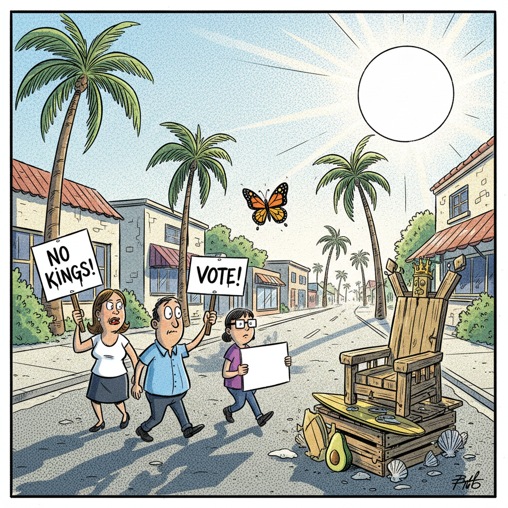CARPINTERIA ACTIVISTS MARCH AGAINST MONARCHY (THAT DOESN'T EXIST)