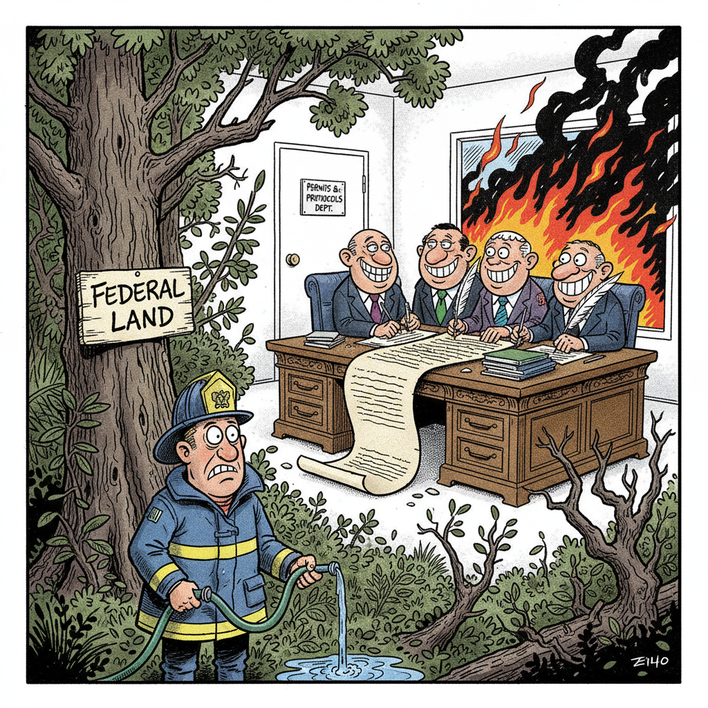 COUNTY FINALLY DISCOVERS 'GOOD NEIGHBOR' POLICY… FOR WILDFIRE, NOT HOMEOWNERS!