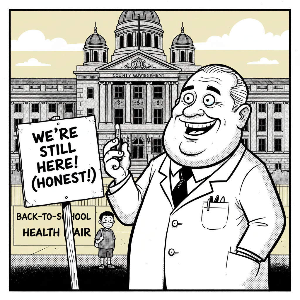COUNTY HEALTH BUREAUCRATS: WE'RE STILL HERE! (NO, REALLY, WE ARE!)
