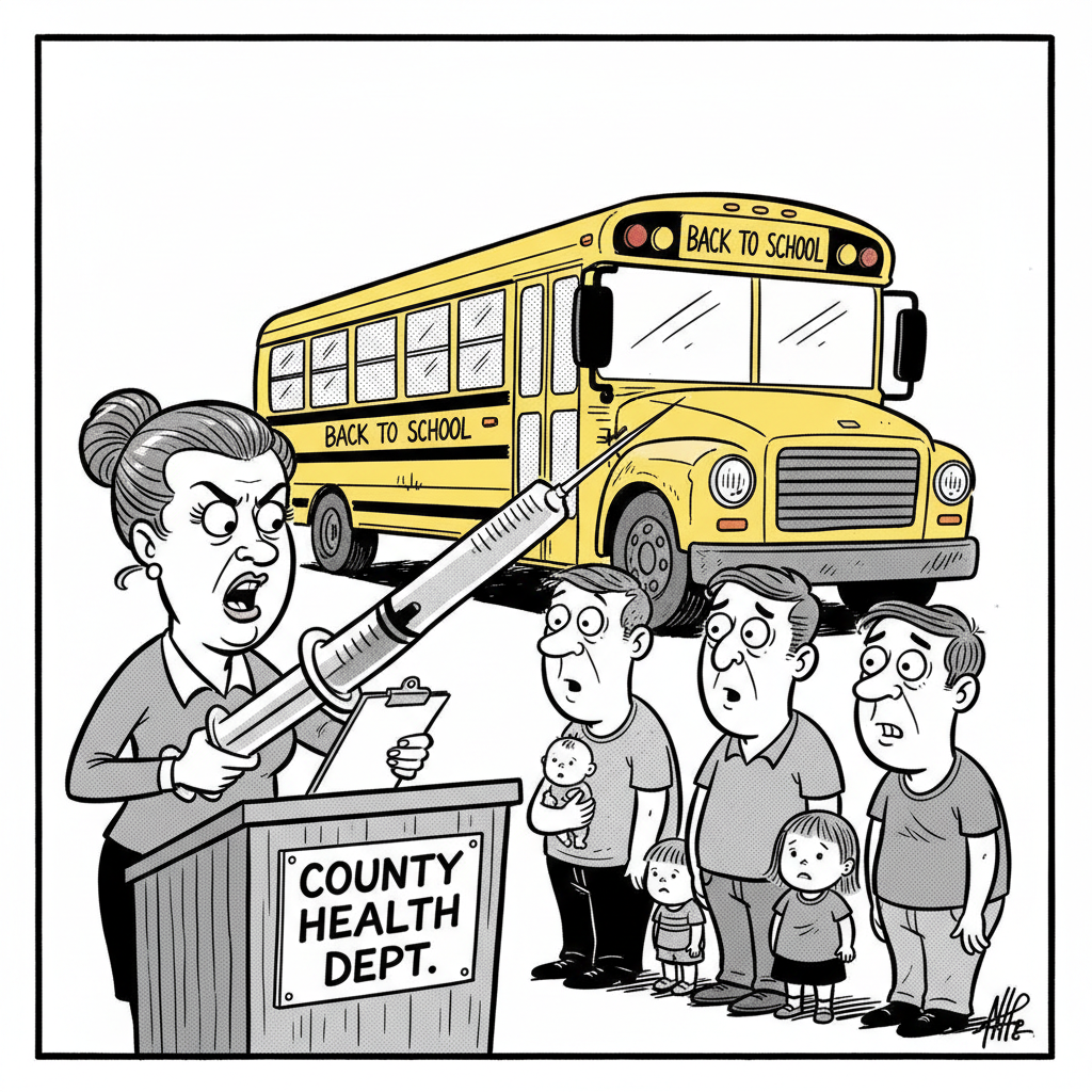 COUNTY HEALTH'S LATEST BACK-TO-SCHOOL BRILLIANCE: 'DON'T FORGET YOUR SHOTS!'