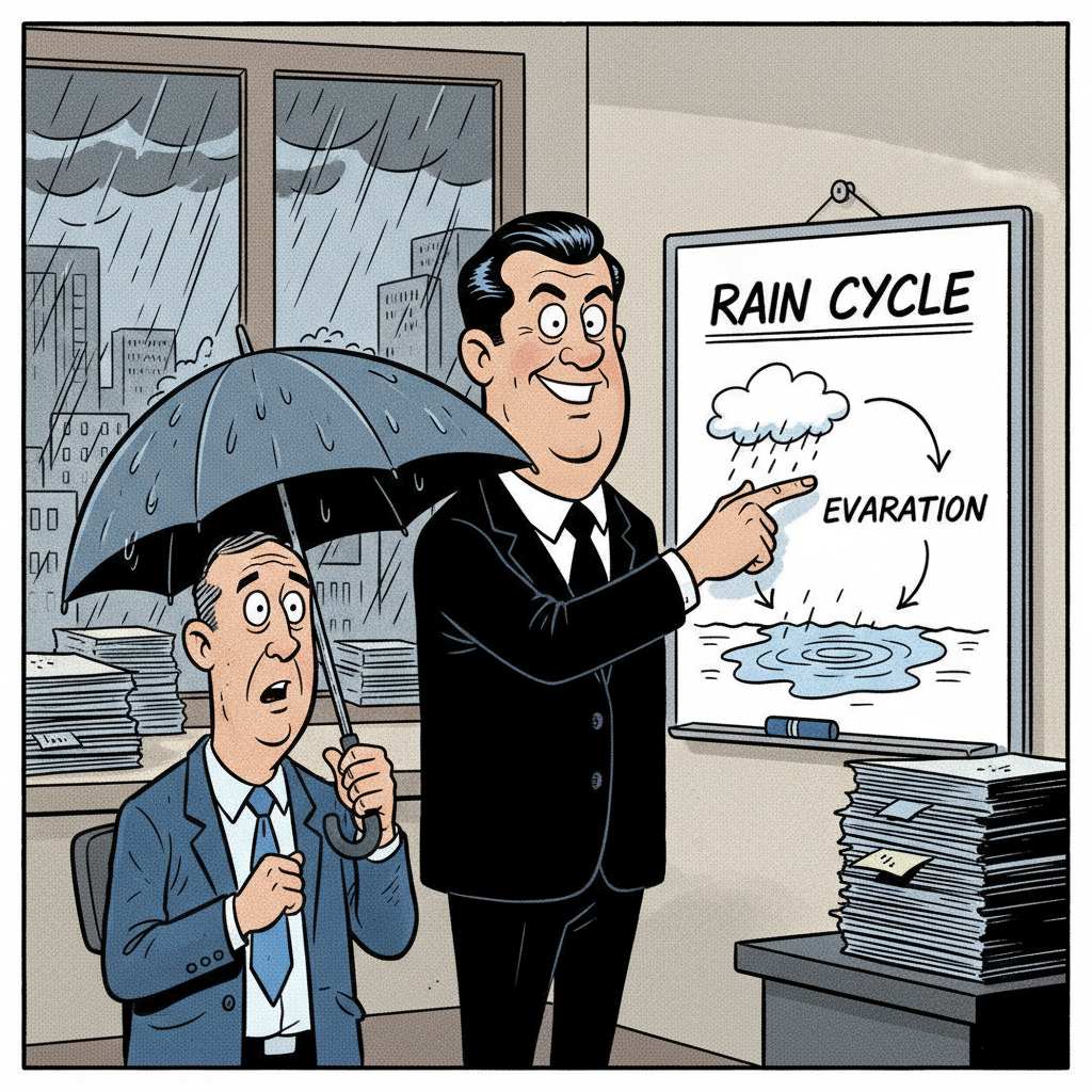 COUNTY LEADERS SHOCK LOCAL RESIDENTS: RAIN GETS THINGS WET!