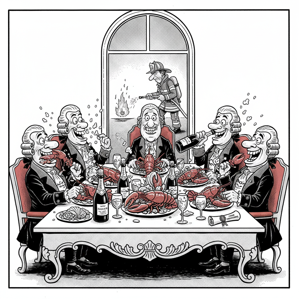 COUNTY SUPES GATHER TO MEDIATE FIRE FIGHTER GRIPES? OR JUST FEAST?