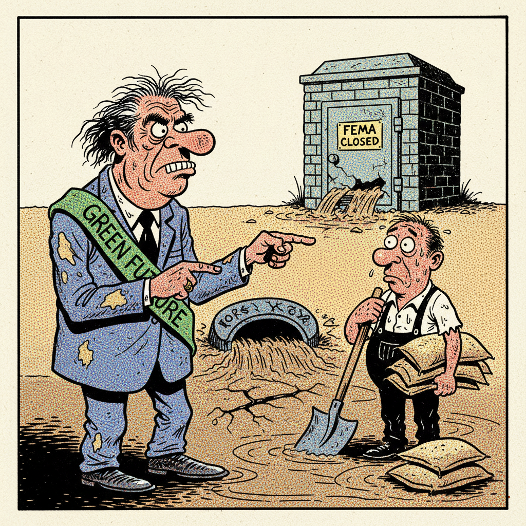 COUNTY TO PEONS: PAY UP! FEDERAL COFFERS DRY THANKS TO... WELL, YOU KNOW.