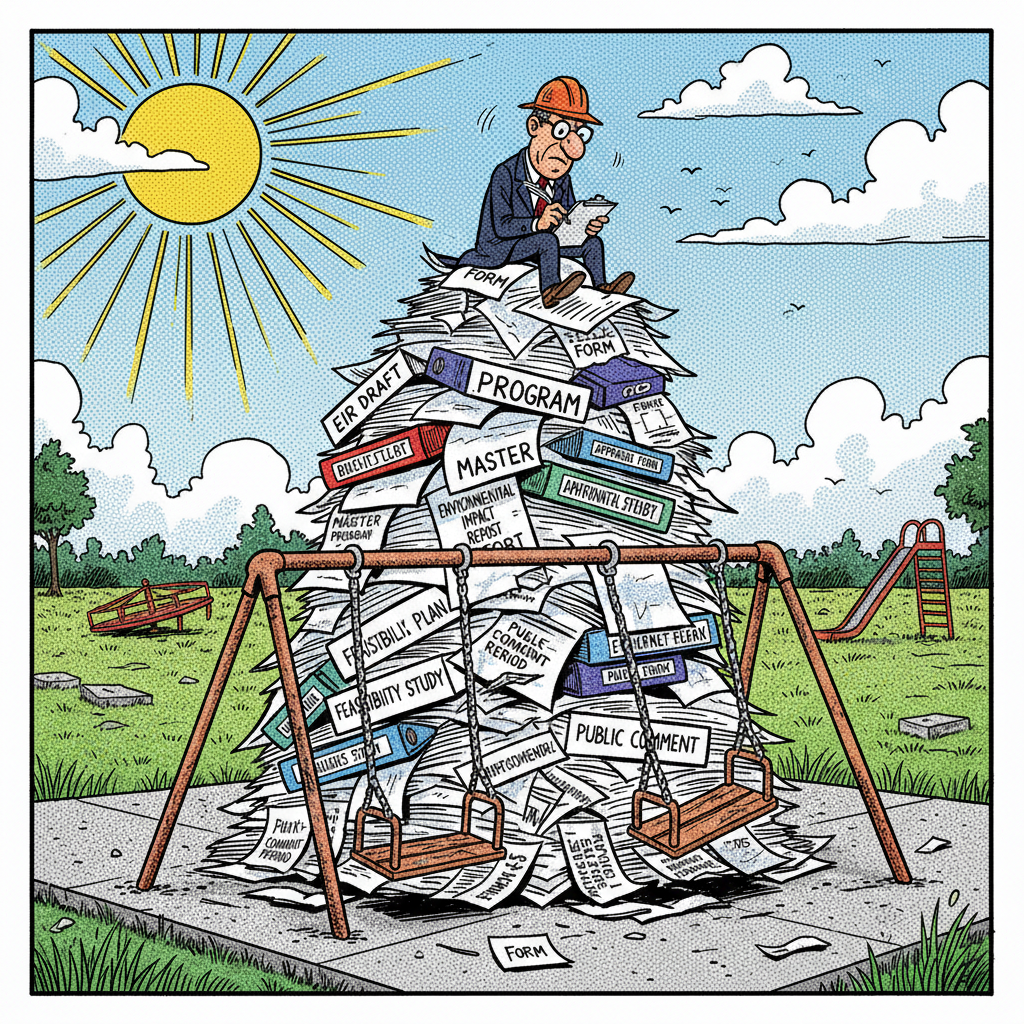 COUNTY TO STUDY, PLAN, AND BUREAUCRAT FOR ANOTHER DECADE!