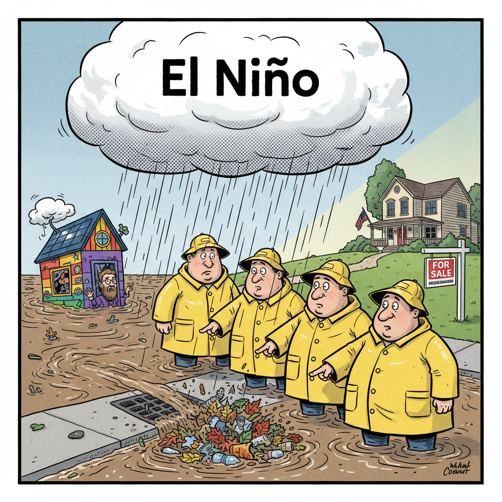 EL NIÑO SCARE: LOCAL 'LEADERS' WAKE FROM SLUMBER, BLAME WEATHER, NOT WASTE