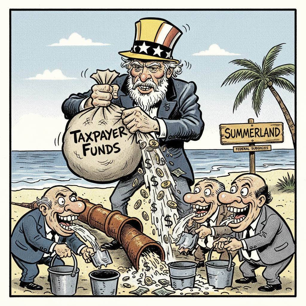 FED BAILOUT FOR SUMMERLAND'S SEWAGE: MORE TAX DOLLARS DOWN THE DRAIN!