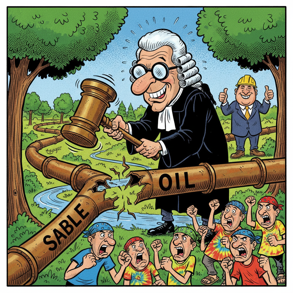 FEDERAL JUDGE SIDES WITH LOGIC: OIL FLOWS, GREENS BAWL!