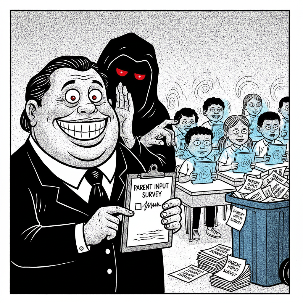 FINALLY, LEFTISTS ASK PARENTS FOR INPUT! (ON TABLETS, NOT TRANSITIONS)