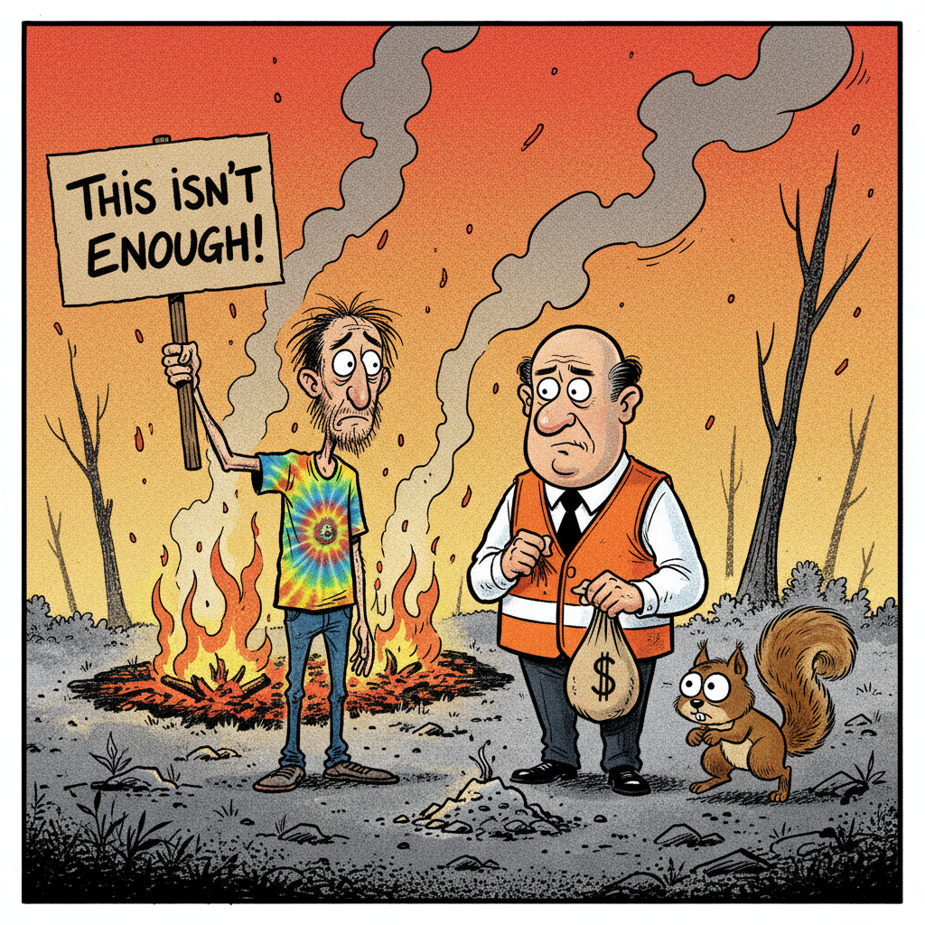 FOREST CRITTERS IN SHAMBLES: 'LESSER FIRE' FAILS TO PROMPT ANY MEANINGFUL ENVIRONMENTAL HYSTERIA