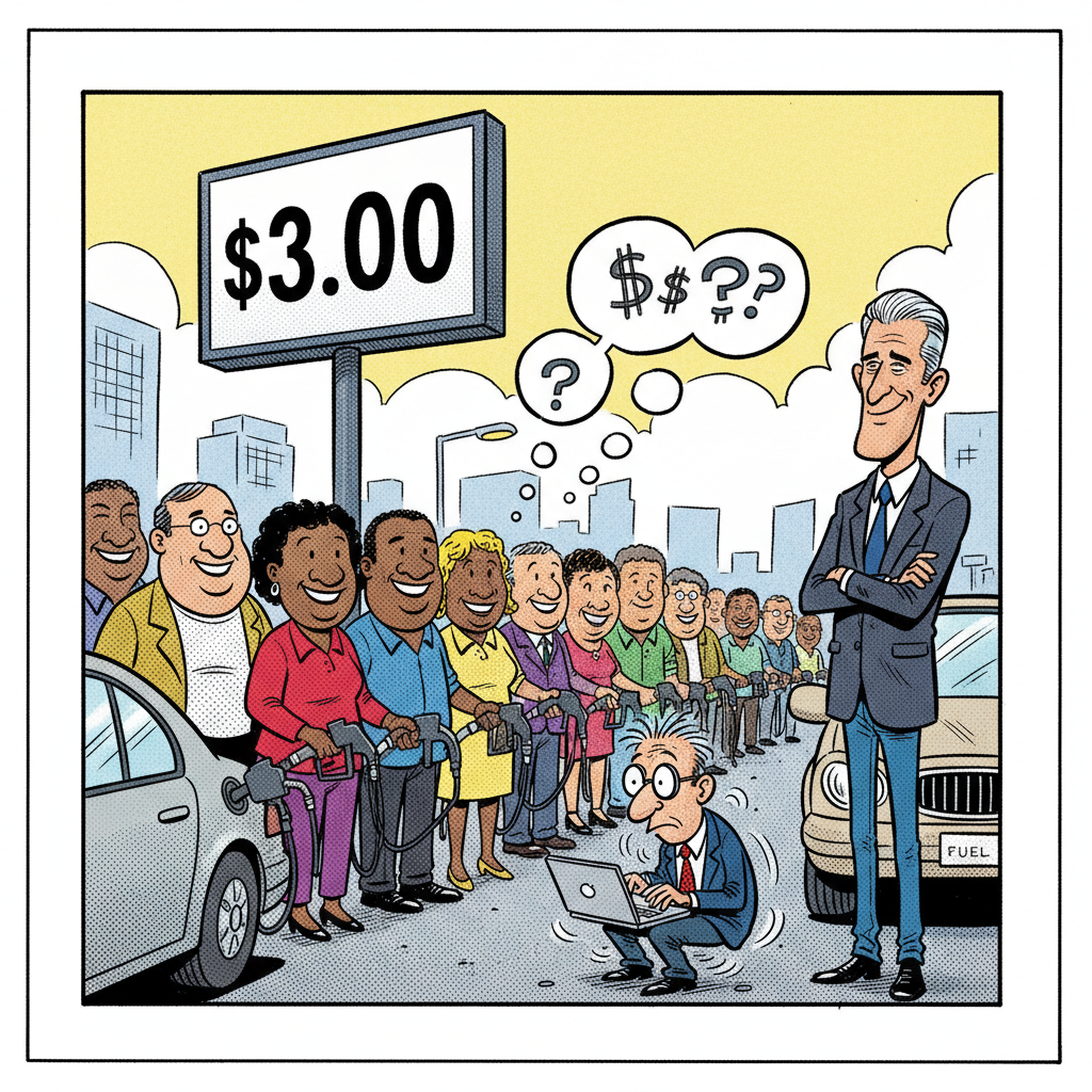 GAS PRICE SHOCKER: GOP CANDIDATE OFFERS SANITY, LIBS SEE CONSPIRACY!