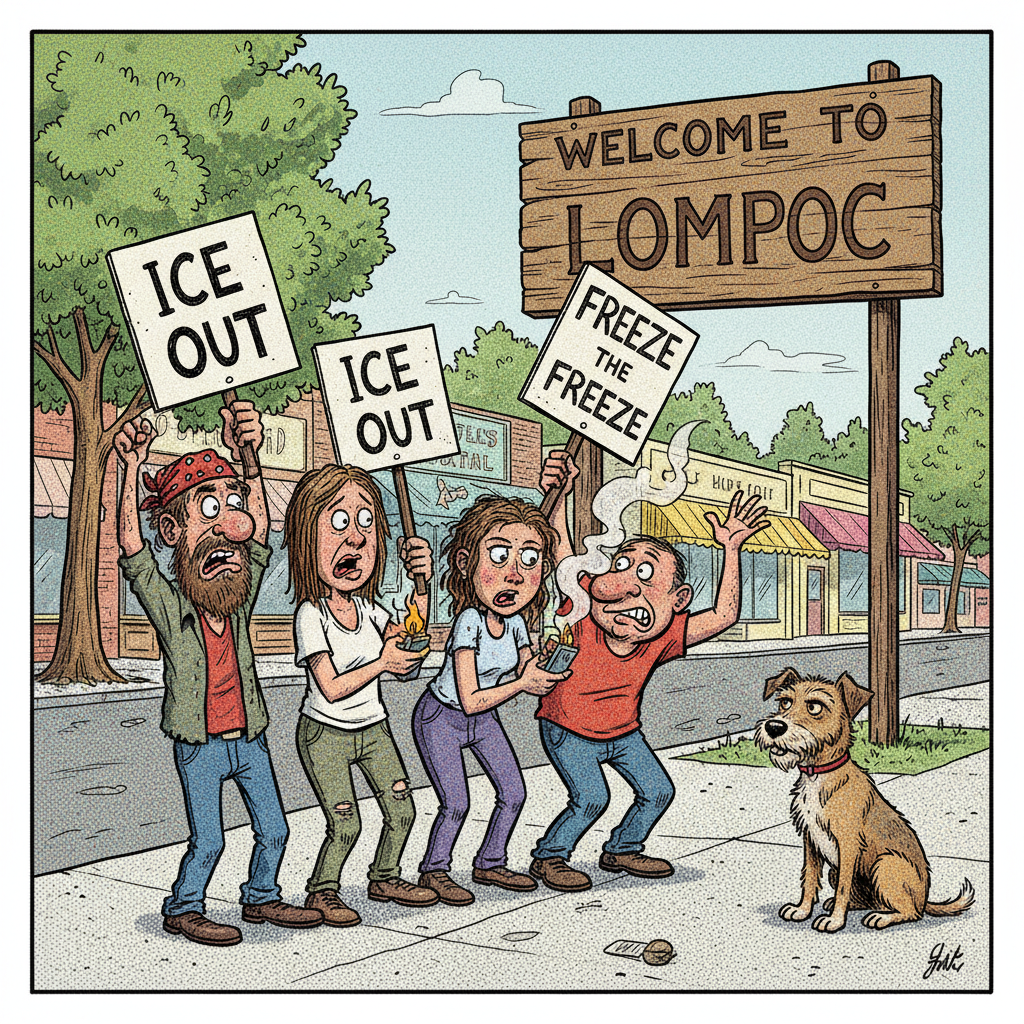 ICE, ICE, BABY! LOMPOC'S LATEST LOUD-MOUTHED LOONIES DEMAND OPEN BORDERS