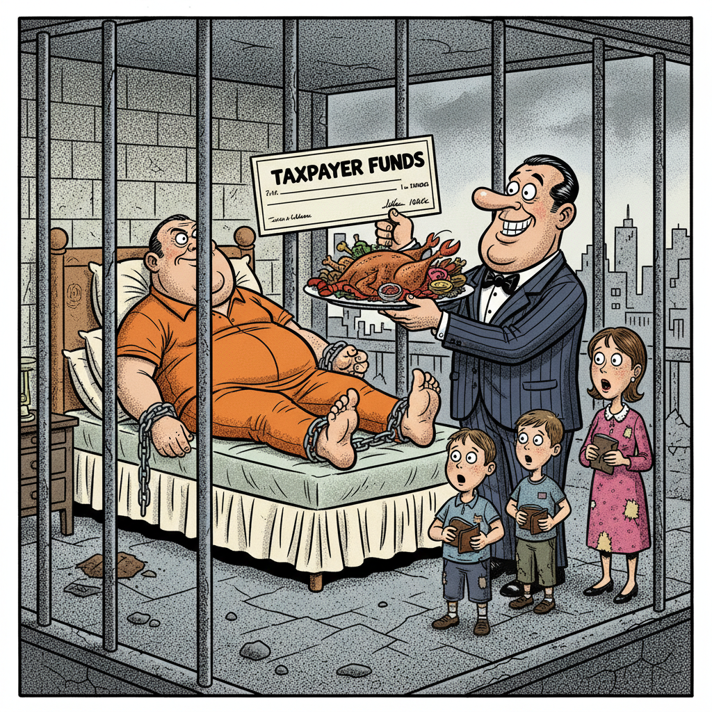 JAIL CARE FOR ALL! LEFTISTS TO SPEND YOUR CASH ON CONVICTS' COMMISSARIES!