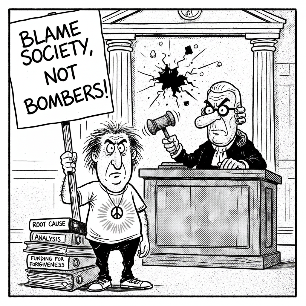 LIBERAL LOGIC EXPLODES: COURTHOUSE BOMBER PLEADS GUILTY, BUT WHERE'S THE ROOT CAUSE STUDY?