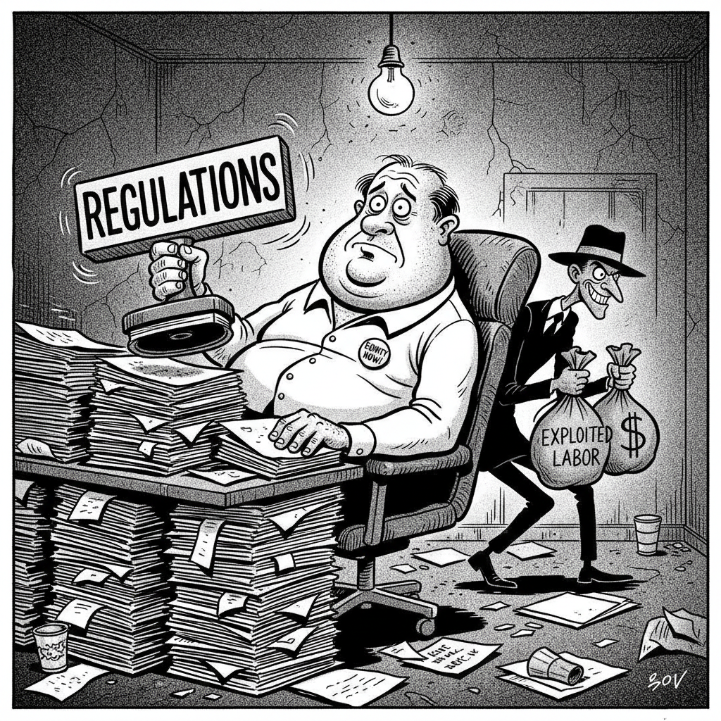 LOCAL LABOR CZAR GETS SLAP ON WRIST FOR LABOR ABUSES? IS THAT ALL?