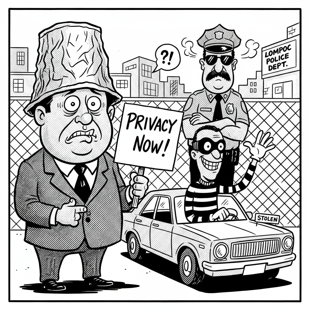 LOMPOC LOONIES FREAK OUT OVER COP CAMERAS: ARE CAR THIEVES THEIR NEW BESTIES?