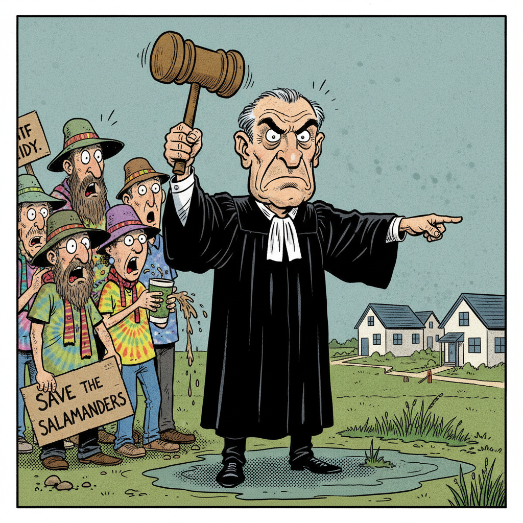 MARSH DISPUTE? JUDGE SAYS 'DEVELOP IT NOW!' LOCAL ECO-WARRIORS STUNNED