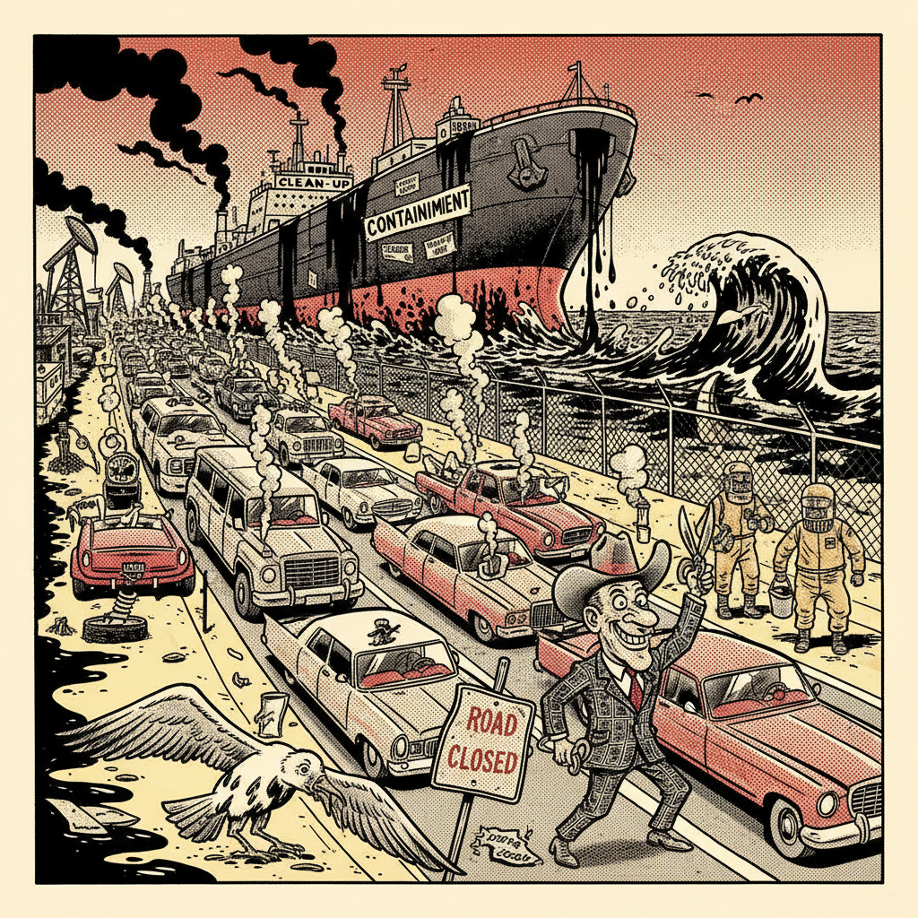 OILY MESS IN LA: ROADS OPEN, QUESTIONS NOT. WHO KNEW A PIPELINE WORKED THAT WAY?!