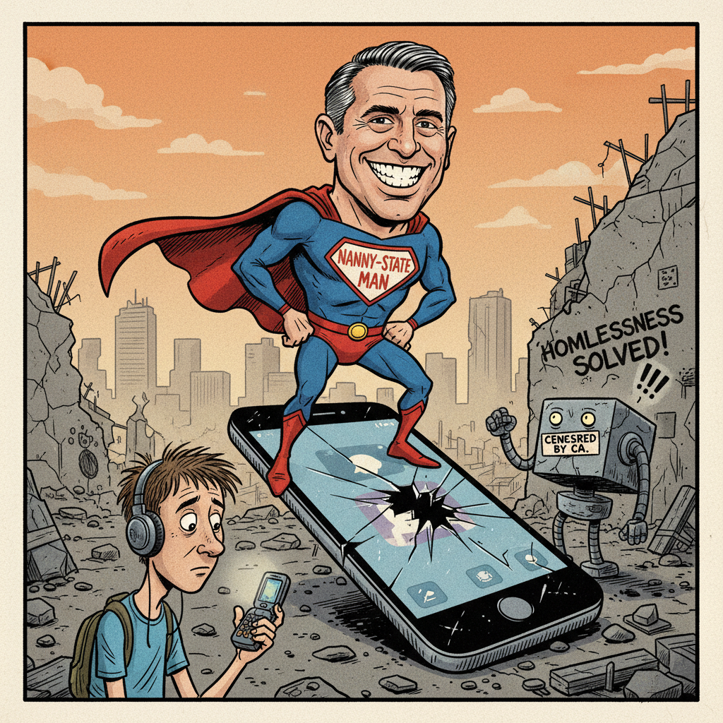 SACRAMENTO SAYS: YOUR KIDS, OUR CONTROL! NEWSOM PROTECTS TEENS FROM... THEMSELVES?