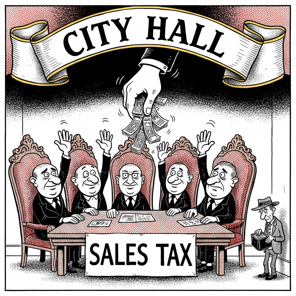 SANTA MARIA'S 'DEMOCRACY' THEATER — FEATURING NEW TAX AS HEADLINER!