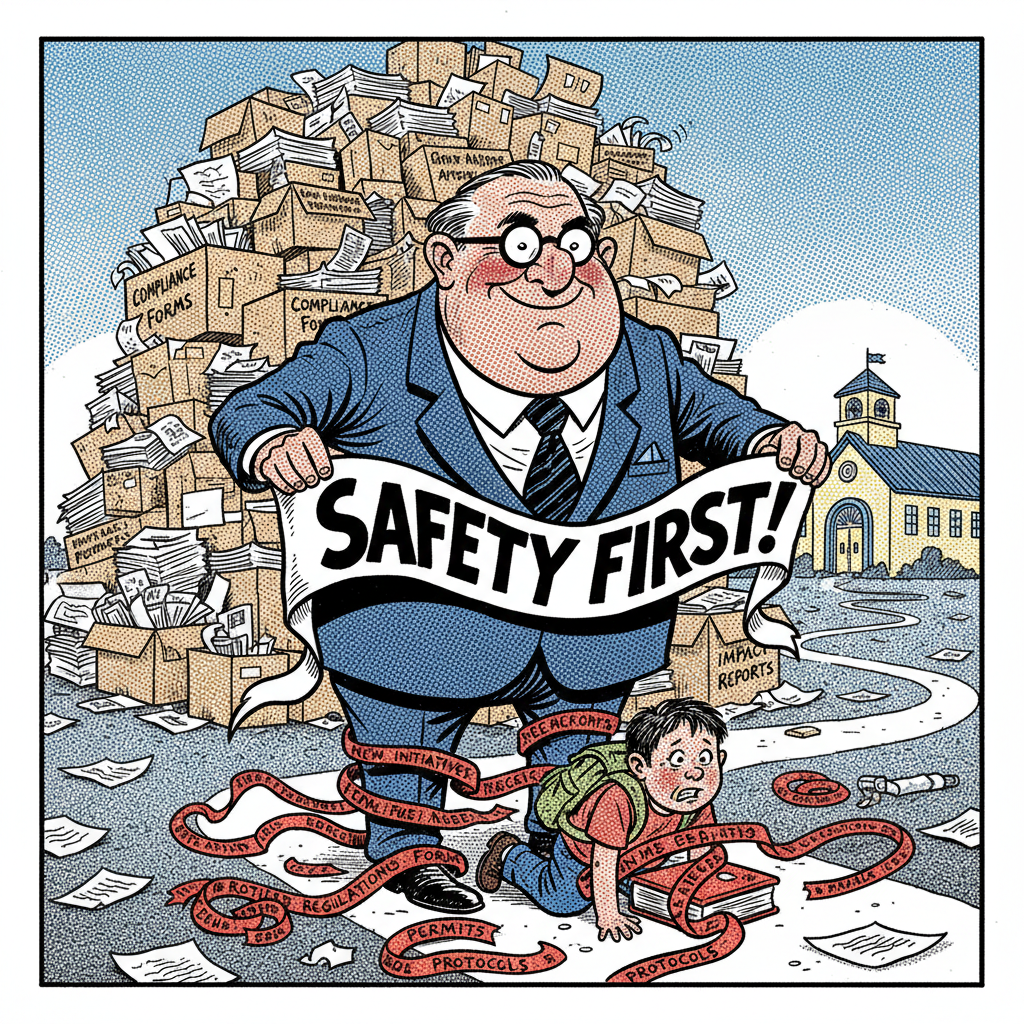 SCHOOLS 'PRIORITIZE SAFETY' (AGAIN) AS KIDS DODGE BUREAUCRATIC ROADBLOCKS