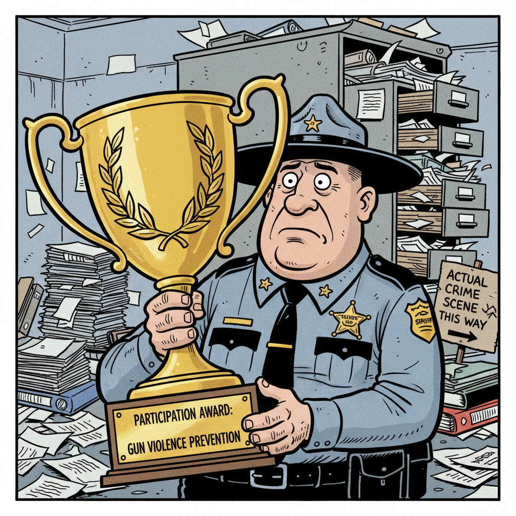 SHERIFF GETS TROPHY FOR 'GUN VIOLENCE PREVENTION' – IS IT OPPOSITE DAY?