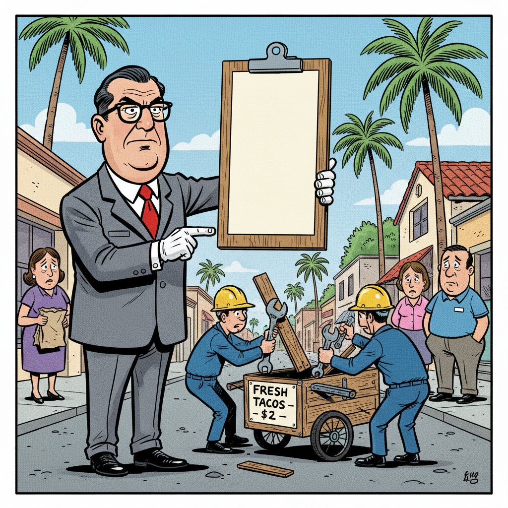 SIDEWALK TACO TYRANTS SMASHED! BUREAUCRATS DECLARE VICTORY OVER TACOS!