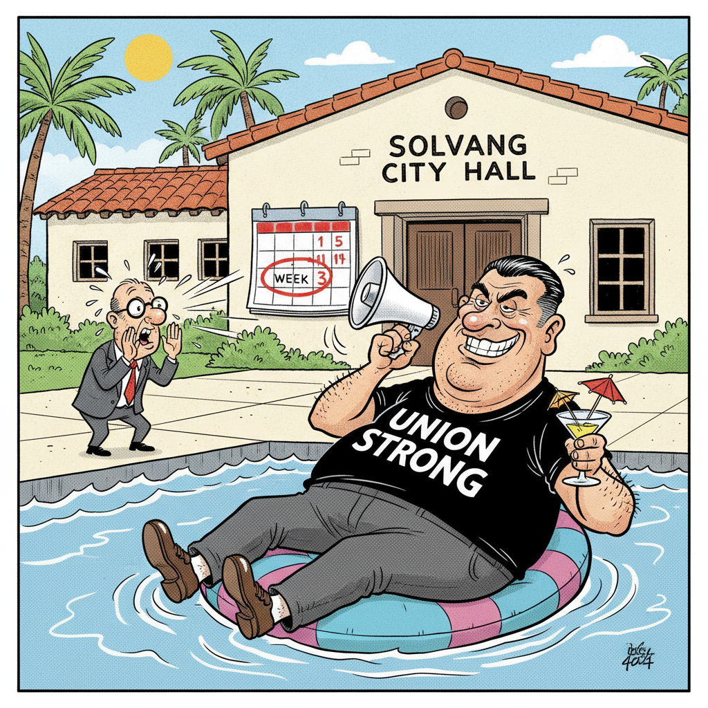 SOLVANG STRIKE: UNION BOSSES EXTEND VACAY AS CITY HALL PAYS FOR FUN