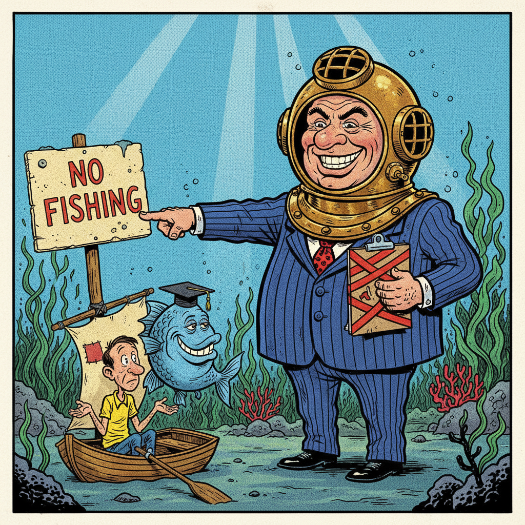 STATE DECLARES LOCAL OCEAN 'NO-FUN ZONE,' FISHERMEN NOW REQUIRE PERMISSION SLIPS