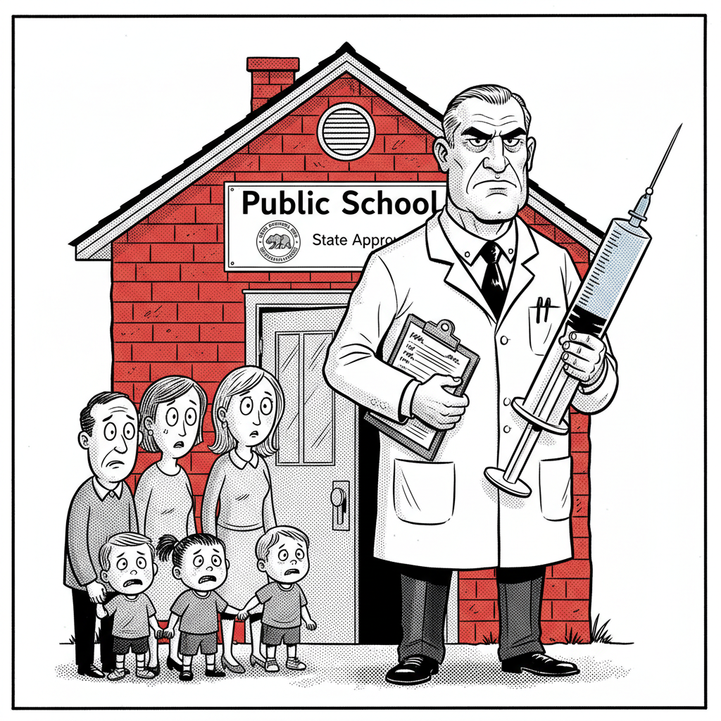 STATE DEPT OF PUBLIC HEALTH: SHOT OR SCHOOL, YOUR CHOICE, PARENTS!