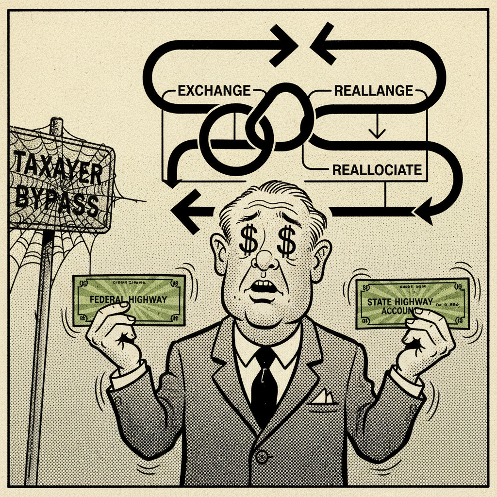 STATE SWAPS HIGHWAY CASH FOR... MORE CASH? LOCAL BUREAUCRATS BAFFLED!