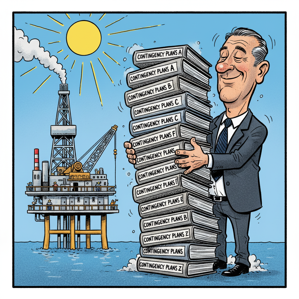 SUPERVISORS INK ANOTHER 'PLAN' WHILE OIL INDUSTRY GETS REAL WORK DONE