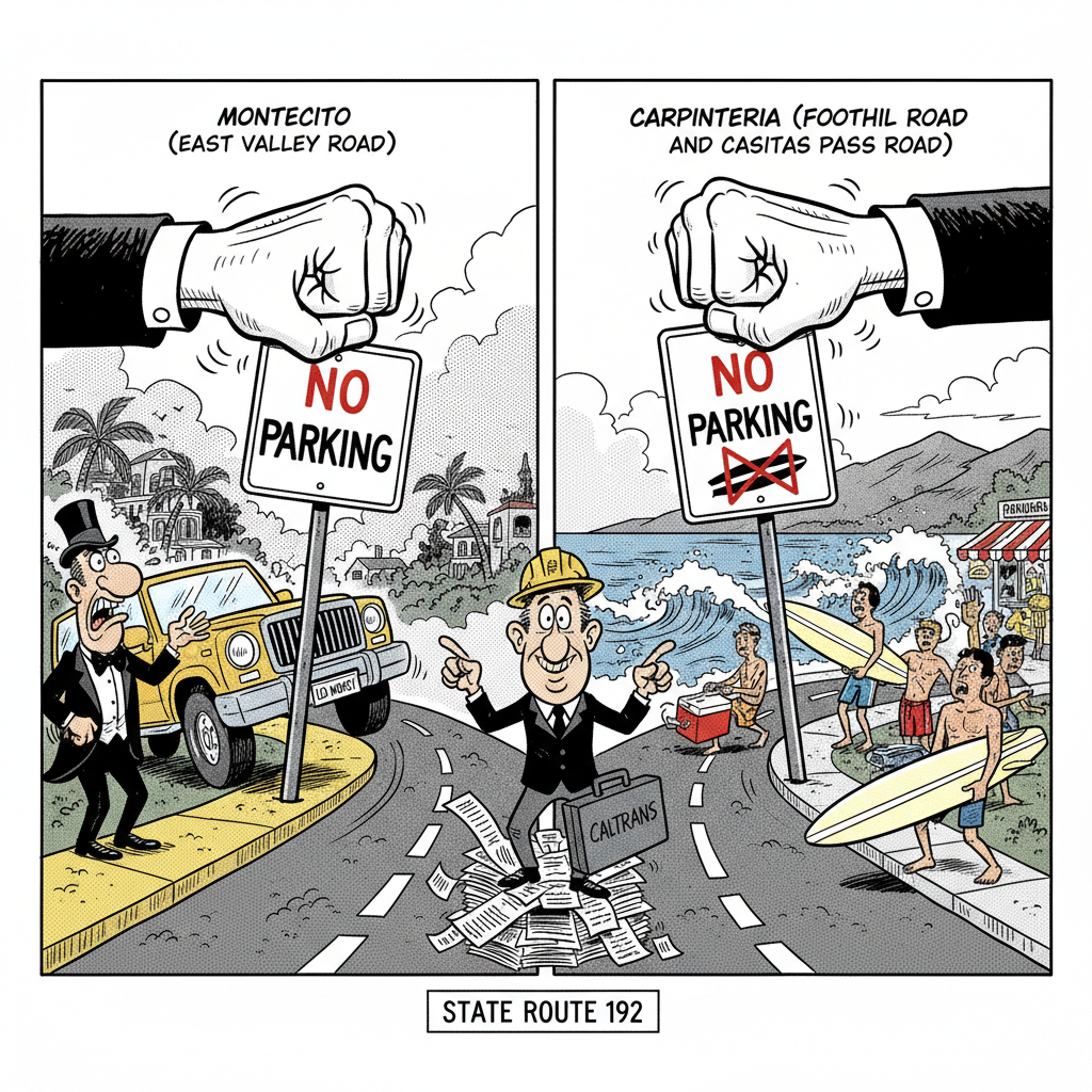 SUPERVISORS SOLVE MONTECITO'S REAL PROBLEM: TOO MANY PARKED CARS!