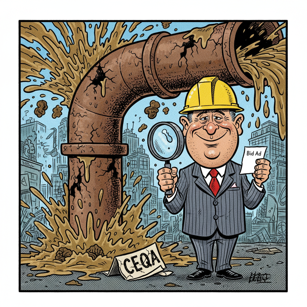 SUPERVISORS TO 'CONSIDER' SEWER BIDS; CEQA WAIVER FOR DUMMIES