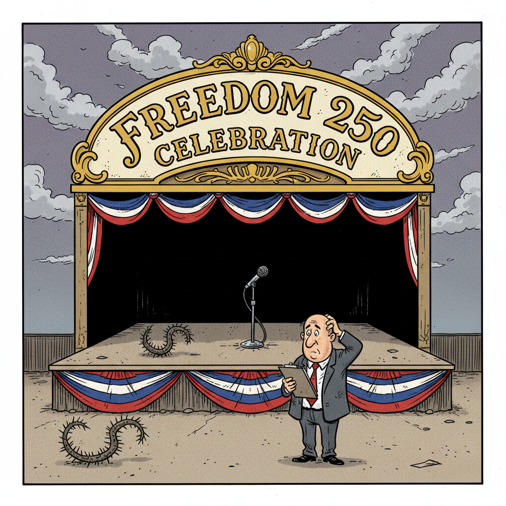 TRUMP'S 250TH B-DAY BASH BOMBS! NO TALENT, NO PROBLEM FOR GOLD-PLATED EVENT!