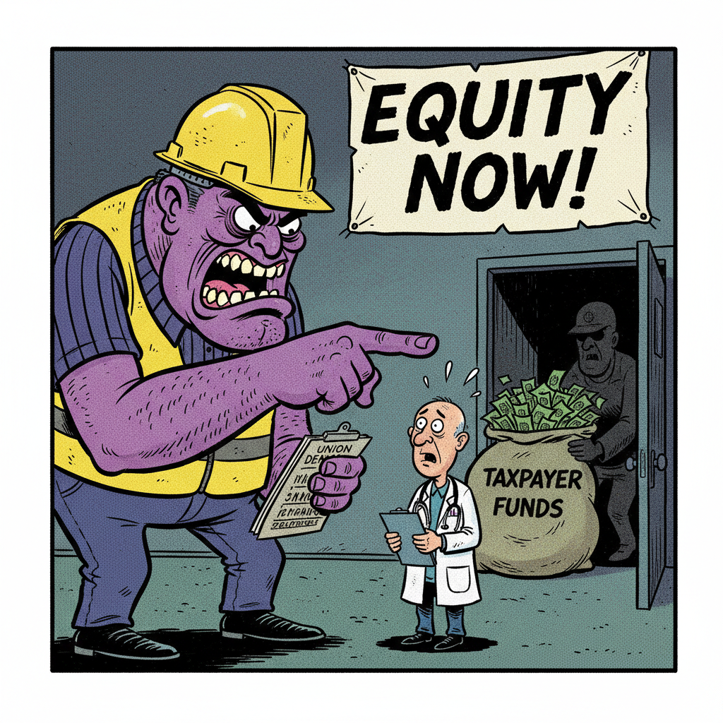 UNION BIGWIGS DEMAND VOTERS IMPOSE 'EQUITY' ON HOSPITALS, BUT NOT ON THEIR OWN PENSION FUNDS