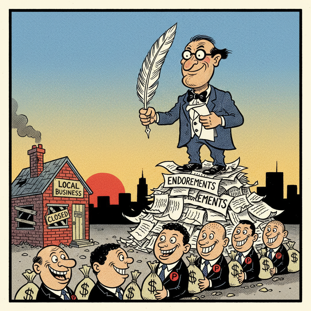 WARDLOW GETS 'STRONG SUPPORT' FROM INDEPENDENT. SHOCKER. OUR TAX DOLLARS ARE NOT AMUSED.